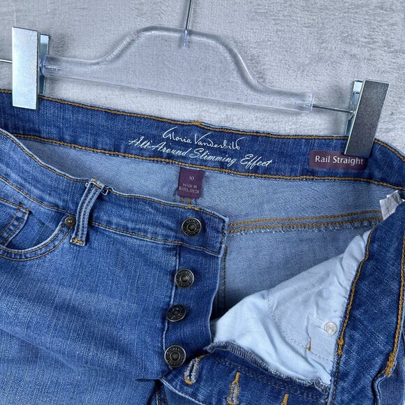 Gloria Vanderbilt Women's Capri Jeans Rail Straight Slimming Effect Blue Size 10 - Picture 4 of 10